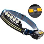 Gaman Cob LED USB Şarj Edilebilir Işıklı Hareket Sensörü Yürüyüş Koşu Balıkçılık Kafa Lambası KM-214 - Siyah