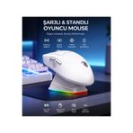gaman GWH-108P Manyetik Şarj İstasyonlu 6400Dpi Ultra Hafif Şarjlı Kablosuz Oyuncu Mouse Oyuncu Faresi