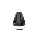 Gaman Kamp Feneri Kablosuz Taşınabilir Asılabilir Bluetooth Hoparlör Şarjlı LED Aydınlatmalı Portatif USB Fm Sd Kart Kamp Lambası - Siyah