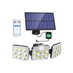 gaman Kumandalı Solar Güneş Enerjili 138 Ledli Hareket Sensörlü Bahçe Aydınlatma Sokak Lambası