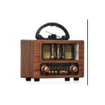 gaman Nostaljik Görünümlü Ahşap Radyo Taşınabilir Şarjlı Bluetooth- SD Kart Özellikli Müzik Çalar