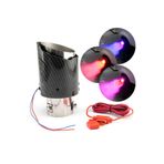 gaman Paslanmaz Modifiye Egzoz Ucu Mavi/Kırmızı/Mor LED Işıklı Egzoz 60mm Kolay Montaj Carbon Görünümlü