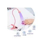 gaman PEMBE 3W UV LED Tırnak Kurutucu Ultraviyole Esnek Klipsli Masa USB Jel Kurutma Klipsli Masa Lambası