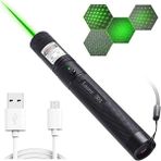 Gaman USB Şarjlı Yeşil Lazer Pointer Kalem Tipi Fener LED Ampul ile Uzun Menzilli Kullanım
