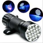Gaman Uv Fener 21 LED Kehribar, Oltu Taşı Kontrolü-Ultraviyole Mor Renk Fener PM-6351 - Siyah