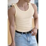 gamaro Erkek Halter Yaka penye kaşkorse fitted kalıp Sporcu Likralı Atlet