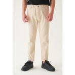 Gambocci Normal Bel Boyfriend Jean | Bol Kesim Erkek Kot Pantolon - Krem - 31