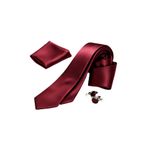Gambocci Saten 6 Cm parlak Mendilli klasik spor kravat Bordo Tek Ebat
