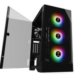GAMDIAS ATX Mid Tower Oyun Kasası 3x120mm ARGB Bilgisayar Fanları ve Yan Temperli Cam Panel Masaüstü PC Şasi ile Salıncak Kapı