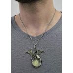 Game Of Thrones Ejderha Kolye I Fosforlu Gümüş Renk Zincir Unisex 60 Cm