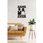 Game Over Evli Çift Ahşap Duvar Dekorasyonu Tablosu