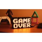 GAME OVER LED Dekoratif Işıklı Masa Lambası – USB & Pilli - Oyun Odası Dekor - Sarı Işık