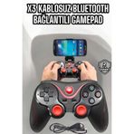 Game Stick Android Uyumlu Gamepad X3 Standlı Oyun Kolu Bluetooth Bağlantılı FRTKGT25DYMX3GAMEPAD2