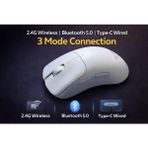 Gameagle 3 Modlu Beyaz Gaming Mouse 2.4g + Bluetooth + Kablolu Bağlantı 63G Ultra Hafif 12800 Dpı 1000Hz Ergonomik Makrolu