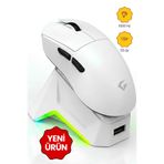 gameagle Iceberg Pixart3311 Şarjlı RGB Kablosuz Mouse 55gr 12800DPI [2.4 Ghz. Bluetooth Kablolu] Oyuncu Mouse