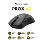 gameagle Prox-63 Kablosuz + Bluetooth + 2.4G + Kablolu Ultra Hafif 63gr 12800DPI Oyuncu Mouse