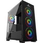 gamebooster gb-pe05b 600w 80+ usb3.0 full siyah tempered glass rgb fanlı kasa boş bilgisayar kasası - yok