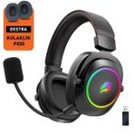 GameBooster WBH44 Siyah RGB Kablosuz 2.4G+BT Oyuncu Kulaklığı