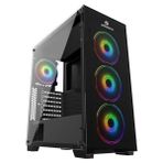 GAMEBOOSTERGB-PE05B 600W 80+ Usb3.0 Full Siyah Tempered Glass Rgb Fanlı Kasa