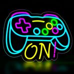 Gamer Neon Tabela Erkek Çocuk Oyun Odası Yatak Odası Duvar Dekoru, Genç Çocuklar için Hediyeler, Video Oyunu Erkekler için LED Işık, Gamepad Şekilli Kısılabilir USB ile Çalışan Neon Lamba Oyun Odası
