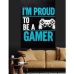 Gamer Yazılı Poster Dekoratif Kanvas - Mdf Ahşap Tablo