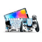 GamesMonkey® - Nintendo Switch ile Uyumlu Cilt - OLED Classic - Mat Vinil HD Mat Yapışkanlı Kapak - Koruyucu Film Çıkartması Ön Panel (OLED, D034 - Napoli Coro)