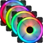 Gametech 7r Pro Seri Rainbow Ledli Sessiz 120MM 12CM Kasa Fanı 4'lü Set - Gökkuşağı