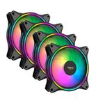 Gametech Siyah 4IN1 Kumandalı Rgb 4'lü Set Kit 4X120 mm Kasa Fanı
