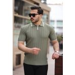 Gameyal Erkek Polo Yaka Şerit Detaylı Polyemid Triko Tişört