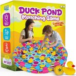 Gamie Duck Pond Matching Game çocuklar için - number ve şekiller ile 20 plastik ördek ve 3 inç x 6 şişme havuz - eğlenceli hafıza oyunu - çocuklar için, prediler, doğum günü partisi için su dış mekan oyunu