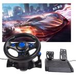 Gaming Direksiyon Konsolu Gaz Pedalı+Fren,titreşimli Dönüş Çok Işlevli Pc Uyumlu Oyuncu Yarış Direksiyonu