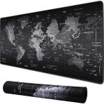 Gaming Mouse Pad 90X40 cm Geniş Dünya Haritası Desenli Kaymaz Tabanlı Dikişli Kenar Büyük Kla