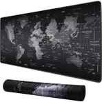 Gaming Mouse Pad 90X40 cm Geniş Dünya Haritası Desenli Kaymaz Tabanlı Dikişli Kenar Büyük Klavye Mouse Altlığı Siyah - Option-1 - 001-Renkli