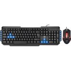 Gaming Series Gamy Klavye Mouse Seti Kablolu ( Özel Renkli Oyun Tuşları ) - Siyah - Mavi