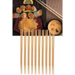 Gampus 10 Çift Yıkanabilir Organik Ahşap Bambu Yemek Çubuğu, Sushi Noodle Japon Çin Yemek Çubuğu
