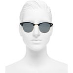 Gampus Vintage Fashion Hafif Unisex Güneş Gözlüğü Güneş Gözlüğü Gold Çerçeve 9911 - Siyah