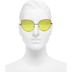Gampus Vintage Fashion Hafif Unisex Güneş Gözlüğü Güneş Gözlüğü Sarı Oval Çerçeve DMA20