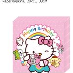 Ganbao 10 Adet Payet Hello Kitty Tema Bebek Duş Kız Parti Malzemeleri Kağıt Bardak Tabak Masa Örtüsü Çocuklar Doğum Günü Partisi Banner Düğün Dekor Balonlar (Yurt Dışından) - Renkli