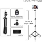 Ganbao 100 cm Selfie Tripod Fotoğraf Işık Standı 1/4 Vida Kafası ile Bluetooth Uyumlu Uzaktan Telefon Klip Taşınabilir Mini Fotoğraf Stüdyosu (Yurt Dışından) - Siyah