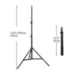 Ganbao 190CM Tripod Telefon Cep Telefonu Için Selfie Sopa Işık Standı Ayarlanabilir 1/4 Vida Kafası Fotoğraf Stüdyosu Yanıp Söner Fotografik Softbox (Yurt Dışından) - Siyah