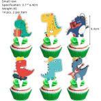 Ganbao 24 Adet Kek Topper Komik Karikatür Dinozor Kabarık Toplar Dino Parti Hediyeler Atlama Elastik Lastik Toplar Çocuk Boys Mutlu Dinozor Doğum Günü Partisi Iyilik (Yurt Dışından) - Renkli