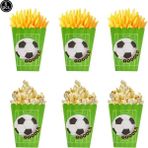 Ganbao 6 Adet Patlamış Mısır Kutuları Futbol Futbol Tema Tek Kullanımlık Sofra Futbol Parti Bardakları Tabaklar Banner Bebek Duş Erkek Futbol Tema Doğum Günü Partisi Malzemeleri (Yurt Dışından) - Renkli
