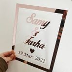 Ganbao Ayna Gül Altın 30 cm Yüksek Özel Düğün Adı Işareti Yuvarlak Çerçeve Ayna Akrilik Etiket Bebek Duş Kelime Işareti Daire Şekli Parti Dekoru, Misafirler Lehine Hediye Olarak (Yurt Dışından) - Renkli