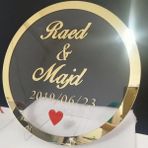Ganbao Gümüş 30 cm Yüksek Özel Yuvarlak Düğün Adı Kişiselleştirilmiş Ayna Akrilik Çerçeve Gelin Damat Adı Burcu Daire Şekli Parti Dekor Misafir Hediyeler (Yurt Dışından) - Renkli
