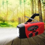 Ganbao Kırmızı 3'ü 1 Arada Acil Durum Şarj Aleti El Krank Jeneratörü Wind Up Solar Dyna Mo Powered Fm/am Radyo Şarj Cihazı LED El Feneri (Yurt Dışından) - Renkli
