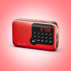 Ganbao Kırmızı Mini Fm Radyo Taşınabilir LCD Ekran Radyo Hoparlör USB Tf Kart Mp3 Müzik Çalar Desteği Zaman Göstergesi Kapanma Hafızası Kulaklık Çalma (Yurt Dışından) - Renkli