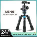 Ganbao Ms-02 Bexın MS08 Taşınabilir Tripod Hafif Seyahat Standı Masaüstü Video Mini Tripod 360 Derece Top Kafa ile iphone Kamera Dslr Için (Yurt Dışından) - Siyah