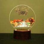 Ganbao Yuvarlak-Retro Karikatür 2023 Eıd Mubarak LED Işık Masa Süsleri 3D Akrilik Gece Lambası Müslüman Ramazan Partisi Eid Al Adha Ramazan Dekorasyon Ev Için (Yurt Dışından) - Renkli