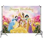 Ganbao ZEMINA-150X100 cm Disney Prenses Parti Süslemeleri Karışık Rapunzel Prenses Tek Kullanımlık Sofra Tabaklar Balonlar Banner Kızlar Için Doğum Günü Partisi (Yurt Dışından) - Renkli