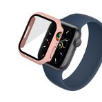 GANGANPRO Apple Watch 4/5/6/SE için Temperli Cam Ekran Koruyuculu 2'li Paket Sert PC Kılıfı, iWatch 40 mm Aksesuarlar için Ultra İnce Su Geçirmez Çizilmeye Dayanıklı Akıllı Saat Kapağı - Pembe
